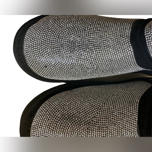 Shoe Dazzle Priya Flat Rhinestone Tall Faux Sherling Boots - Picture 3 of 10